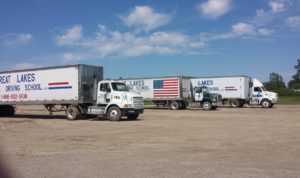 Trucks used for our class A CDL training classes near Medina, OH